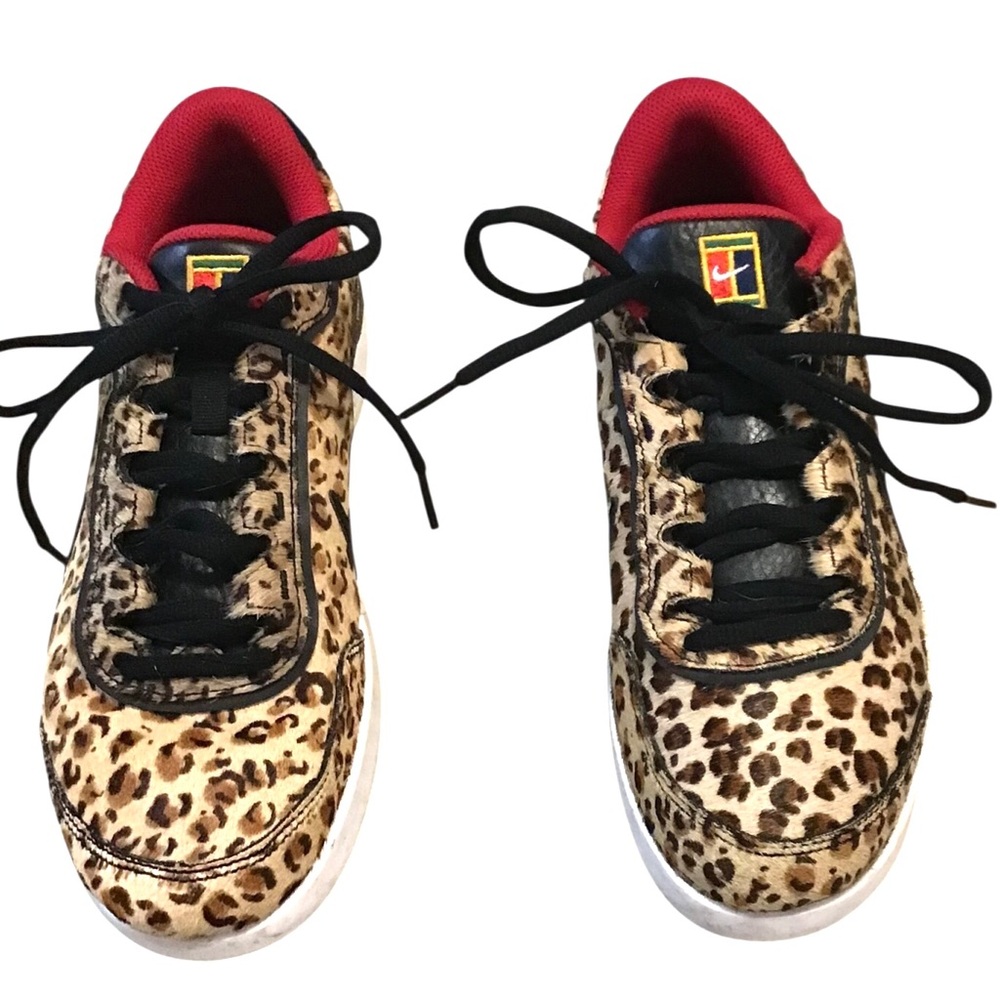 Nike Court "FEAR LESS” Air Vapor Wing Premium Leopard Print Sneakers - Size 8.5 - Picture 2 of 11